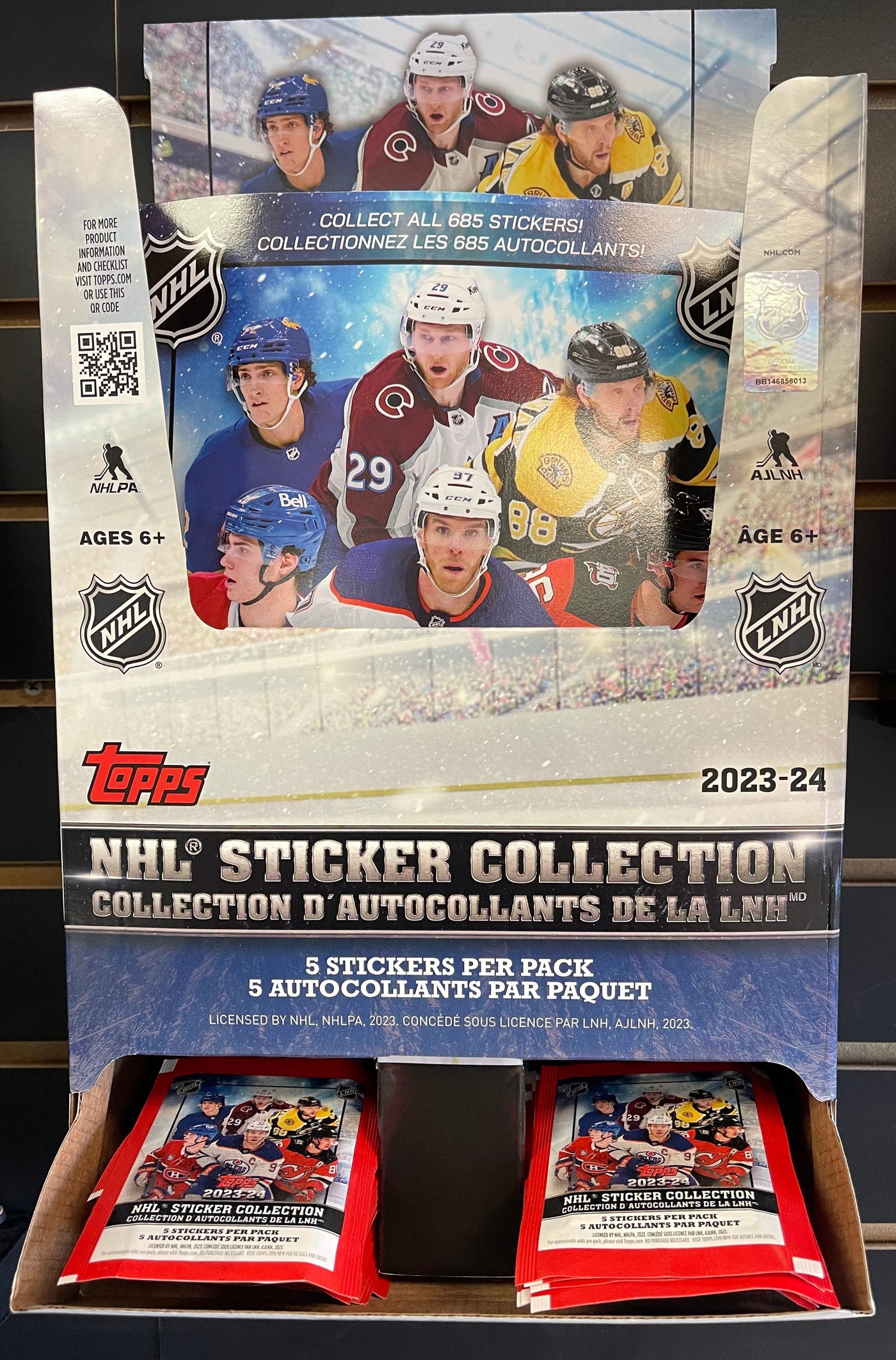 2023-24 Topps Hockey Sticker Box (50 Packs)