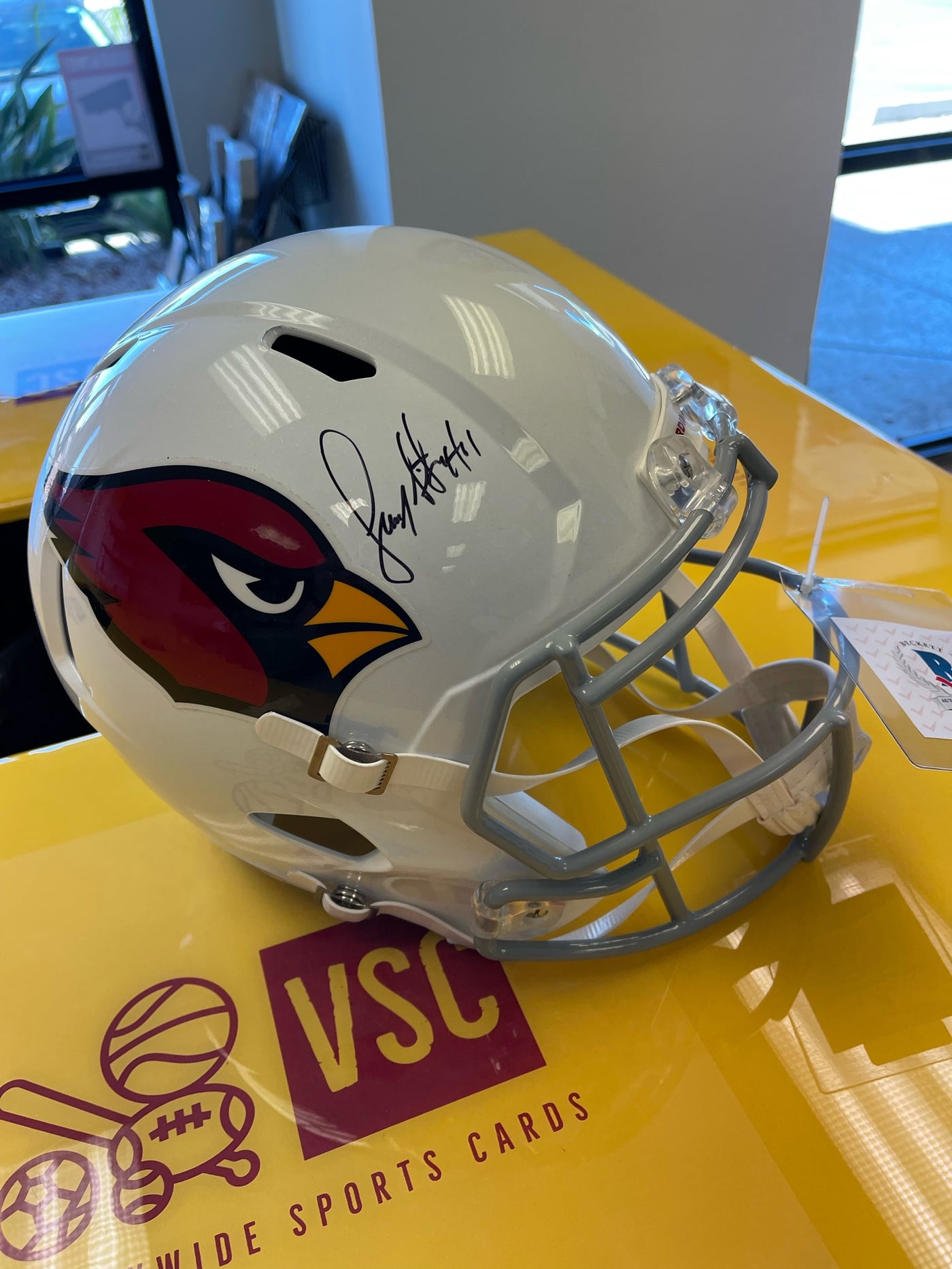 Larry Fitzgerald Autographed Replica Helmet Beckett Certified